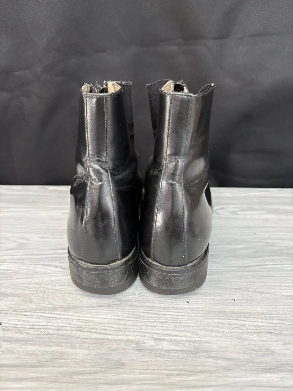 Classic Black Leather Equestrian  Boots with Side Zip